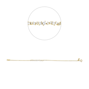 Armband aus 750 Gold Gelbgold 17 Diamanten 0,45ct TW-SI L:17,8cm Armband aus 750 Gold Gelbgold 17 Diamanten 0,45ct TW-SI L:17,8cm