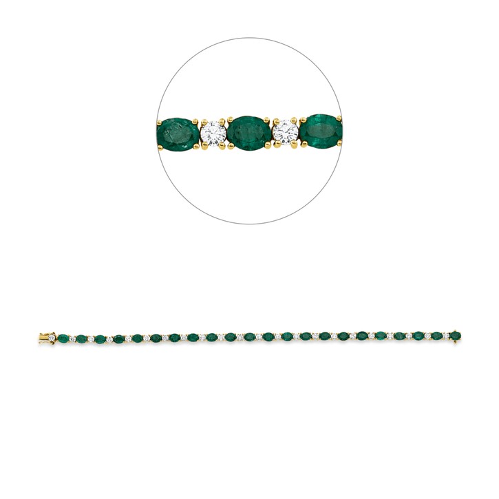 Armband aus 750 Gelbgold 22 Smaragde 22 Brillanten 2.1ct