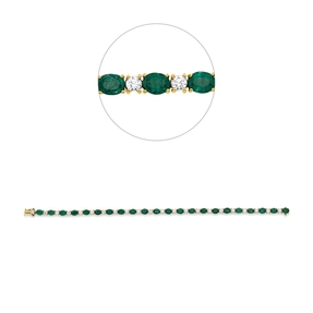 Armband aus 750 Gelbgold 22 Smaragde 6,83ct grün 22 Brillanten 2,1ct TW-PI Armband aus 750 Gelbgold 22 Smaragde 6,83ct grün 22 Brillanten 2,1ct TW-PI