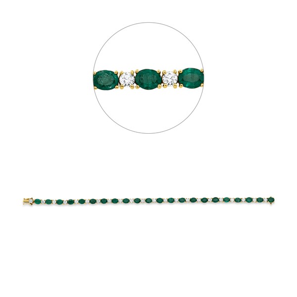 Armband aus 750 Gelbgold 22 Smaragde 22 Brillanten 2.1ct