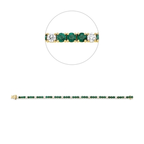 Armband aus 750 Gelbgold 39 Smaragde 5,98ct grün 13 Brillanten 1,78ct TW-PI Armband aus 750 Gelbgold 39 Smaragde 5,98ct grün 13 Brillanten 1,78ct TW-PI