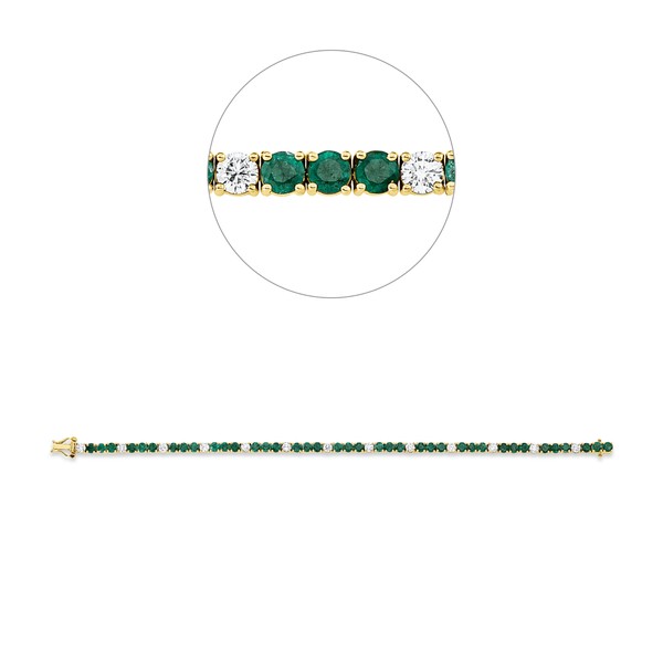 Armband aus 750 Gelbgold 39 Smaragde 13 Brillanten 1.78ct