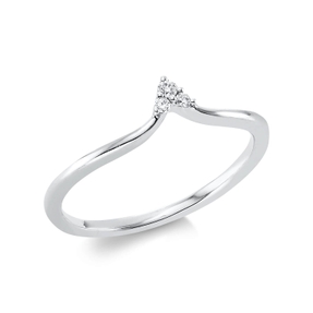 Ring aus 750 Gold Weißgold 3 Brillanten 0,04ct TW-SI B:4mm