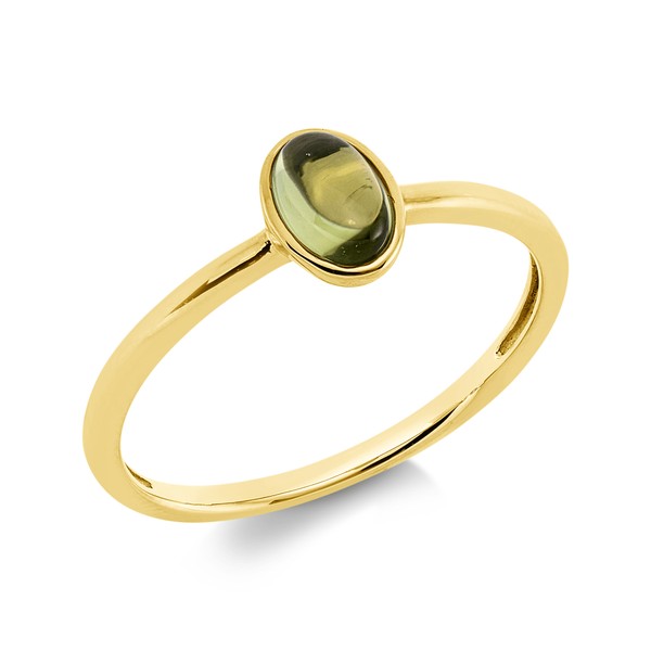 Ring Oval aus 750 Gelbgold Peridot
