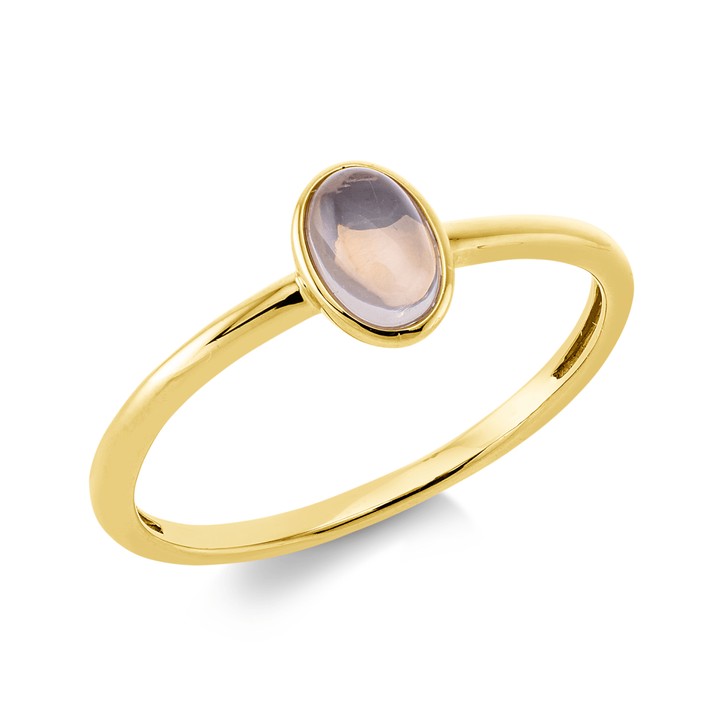Ring Oval aus 750 Gelbgold Mondstein