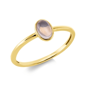Ring Oval aus 750 Gold Gelbgold Mondstein 0,44ct B:6,7mm Zarge