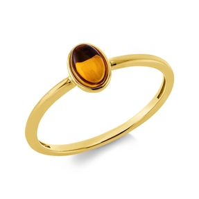 Ring Oval aus 750 Gold Gelbgold Citrin 0,43ct B:6,8mm Zarge