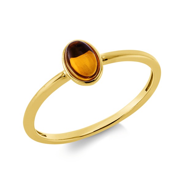 Ring Oval aus 750 Gelbgold Citrin