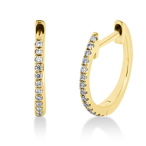 Creolen aus 750 Gold Gelbgold 36 Brillanten 0,09ct TW-SI 11,6x1,4mm