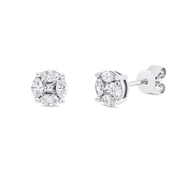 Ohrstecker aus 750 Weißgold 10 Diamanten 0.53ct
