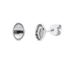 Ohrstecker Oval aus 750 Gold Weißgold 2 Amethyste 0,85ct grün 7x5mm Zarge Ohrstecker Oval aus 750 Gold Weißgold 2 Amethyste 0,85ct grün 7x5mm Zarge
