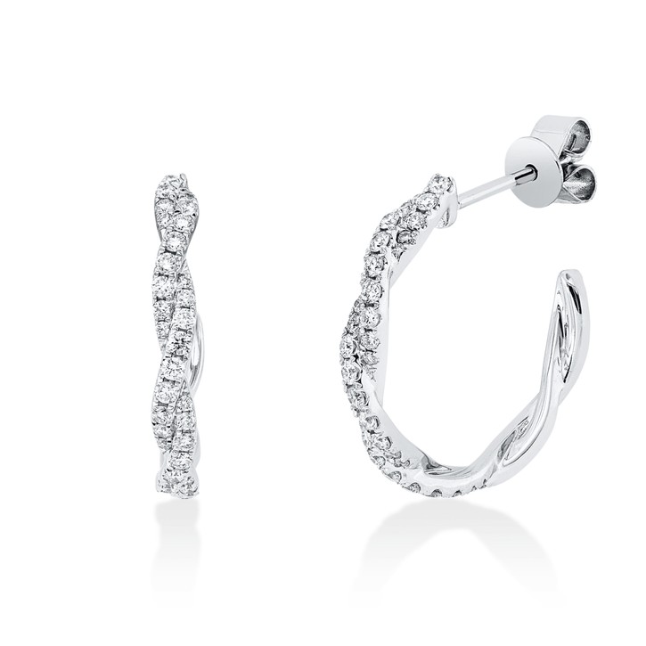 Creolen aus 750 Weißgold 70 Brillanten 0.42ct