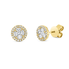 Ohrstecker aus 750 Gold Gelbgold 50 Diamanten 0,54ct 7,5x7,5mm Ohrstecker aus 750 Gold Gelbgold 50 Diamanten 0,54ct 7,5x7,5mm