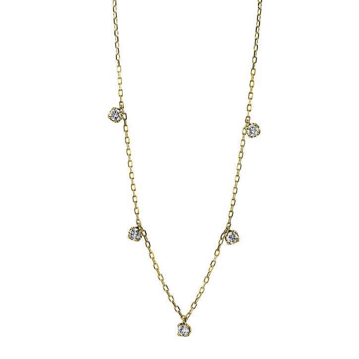 Collier aus 750 Gelbgold 5 Brillanten 0.37ct
