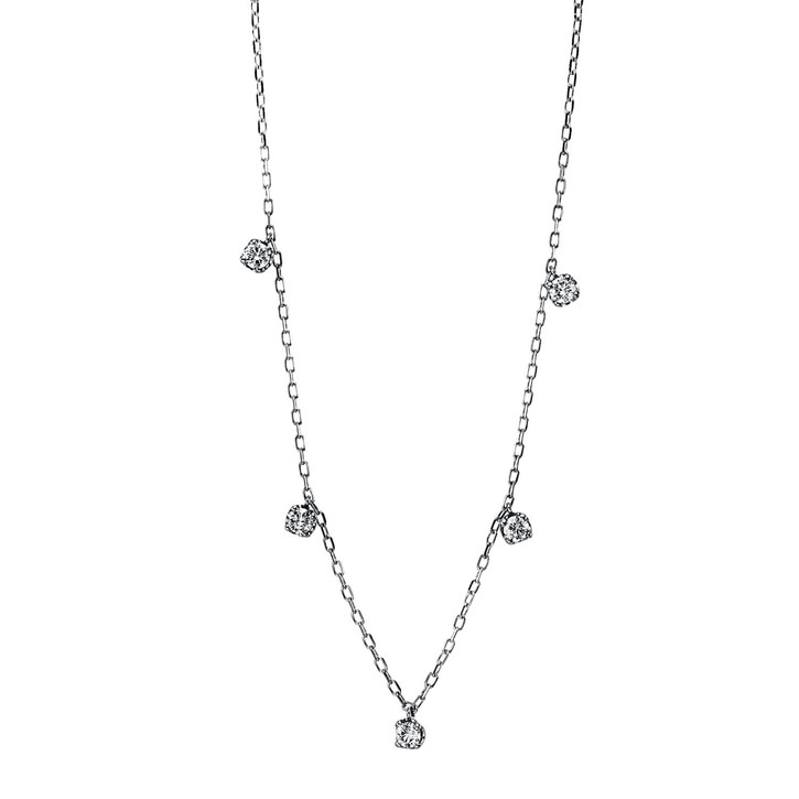 Collier aus 750 Weißgold 5 Brillanten 0.37ct