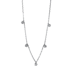 Collier aus 750 Gold Weißgold 5 Brillanten 0,37ct TW-SI L:40,6cm