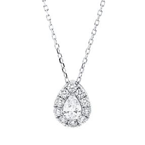 Collier aus 750 Gold Weißgold 11 Diamanten 0,49ct L:45,7cm