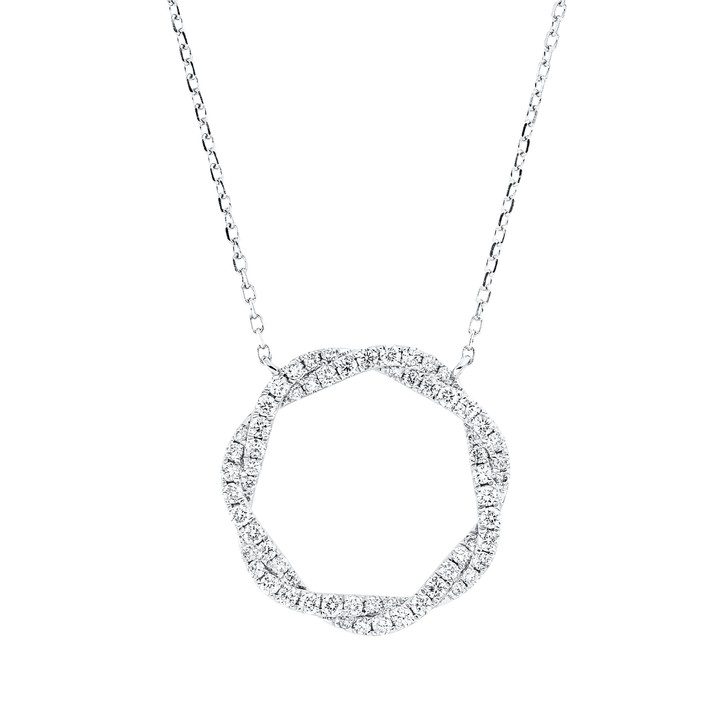 Collier Kreis aus 750 Weißgold 63 Brillanten 0.39ct