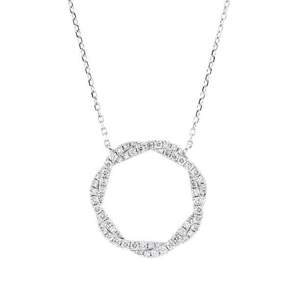 Collier Kreis aus 750 Weißgold 63 Brillanten 0.39ct