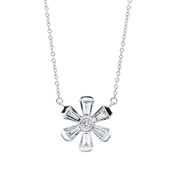 Collier aus 750 Weißgold 7 Brillanten 0.36ct