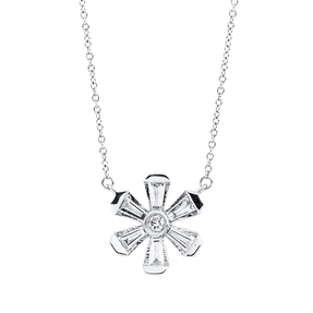 Collier aus 750 Gold Weißgold 7 Diamanten 0,36ct L:45cm Collier aus 750 Gold Weißgold 7 Diamanten 0,36ct L:45cm