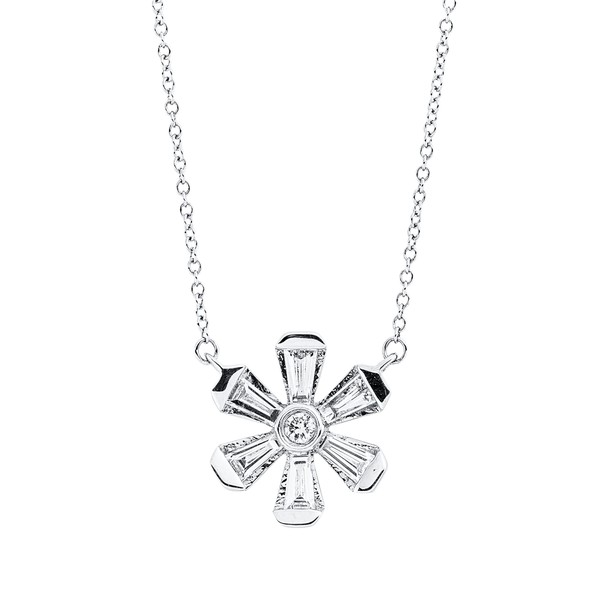 Collier aus 750 Weißgold 7 Brillanten 0.36ct
