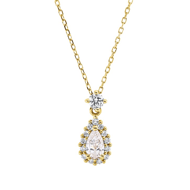Collier aus 750 Gelbgold 15 Brillanten 0.47ct