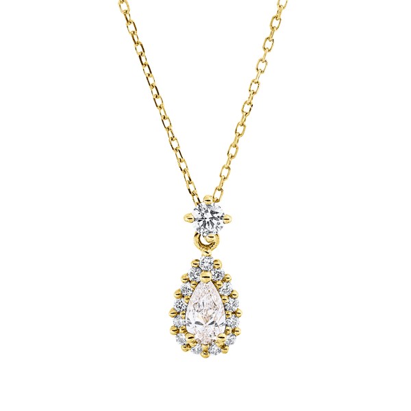 Collier aus 750 Gelbgold 15 Brillanten 0.47ct