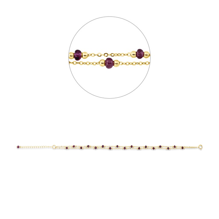 Armband aus 750 Gelbgold 18 Rubine
