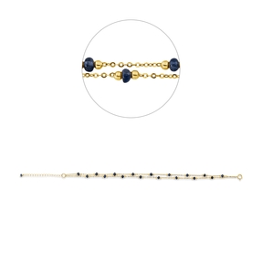 Armband aus 750 Gold Gelbgold 18 Saphire 2,97ct blau B:2,8mm L:22cm