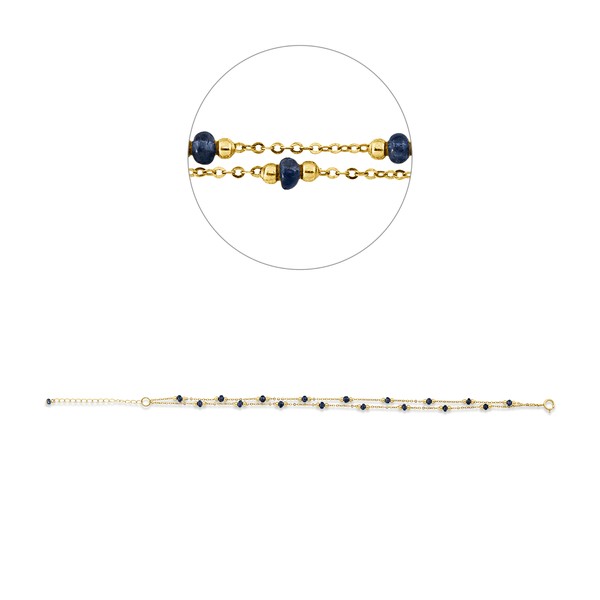 Armband aus 750 Gelbgold 18 Saphire