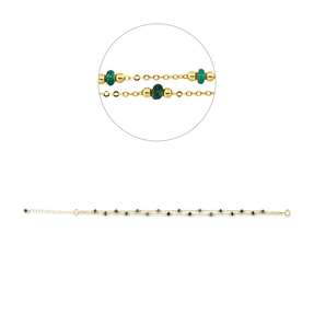Armband aus 750 Gold Gelbgold 18 Smaragde 2,52ct grün B:2,8mm L:22cm Armband aus 750 Gold Gelbgold 18 Smaragde 2,52ct grün B:2,8mm L:22cm