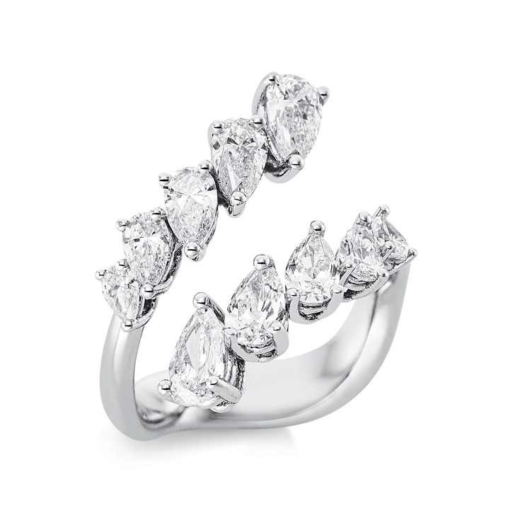 Ring aus 750 Weißgold 10 Diamanten 1.93ct