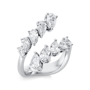Ring aus 750 Gold Weißgold 10 Diamanten 1,93ct F-VSI B:14,1mm