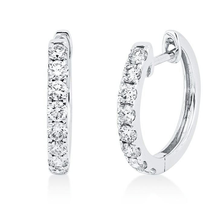Creolen aus 750 Weißgold 16 Brillanten 0.5ct