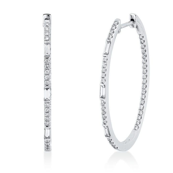 Creolen aus 750 Weißgold 80 Brillanten 0.71ct