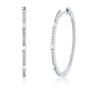 Creolen aus 750 Gold Weißgold 80 Diamanten 0,71ct TW-SI 34,2x1,5mm
