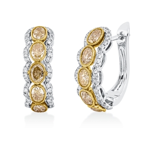 Creolen aus 750 Gold gelb/weiß 102 Diamanten 1,88ct 17,5x5,3mm
