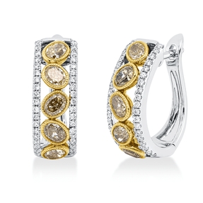 Creolen aus 750 Gold gelb/weiß 86 Diamanten 1,79ct 16,9x6,1mm