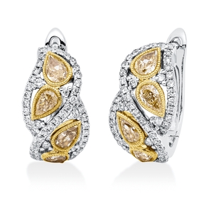 Creolen aus 750 Gold gelb/weiß 116 Diamanten 1,87ct 16,9x8,7mm