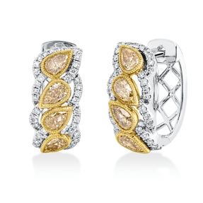 Creolen aus 750 Gold gelb/weiß 88 Diamanten 1,63ct 15,1x7,2mm