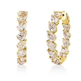 Creolen aus 750 Gold Gelbgold 26 Diamanten 9,28ct gelb-SI 30,4x5,7mm