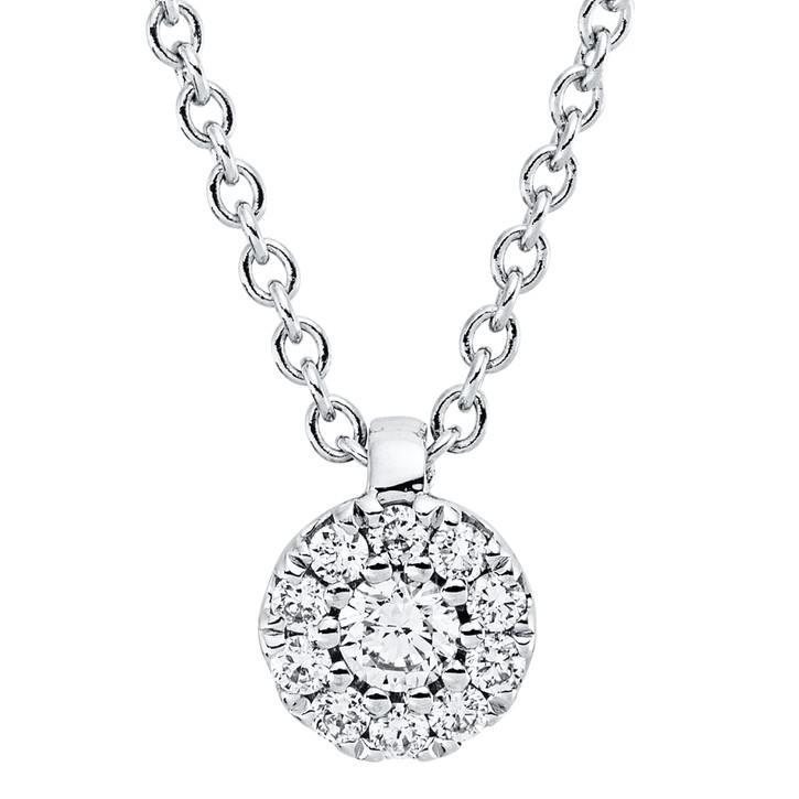 Collier aus 750 Weißgold 11 Brillanten 0.13ct