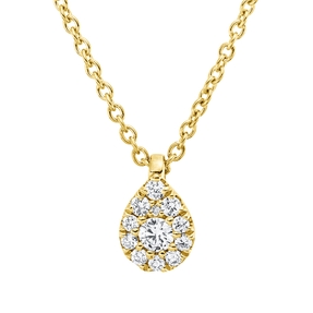Collier aus 750 Gold Gelbgold 12 Diamanten 0,14ct TW-SI L:45cm