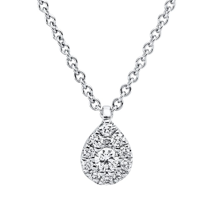Collier aus 750 Weißgold 12 Brillanten 0.14ct