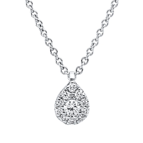 Collier aus 750 Gold Weißgold 12 Diamanten 0,14ct TW-SI L:45cm