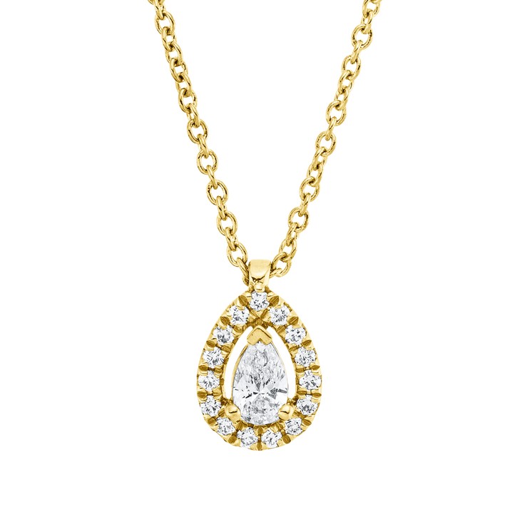 Collier aus 750 Gelbgold 16 Brillanten 0.24ct