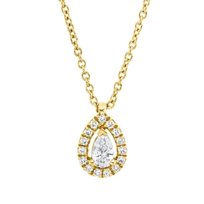 Collier aus 750 Gold Gelbgold 16 Diamanten 0,24ct TW-SI L:45cm