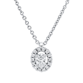 Collier aus 750 Gold Weißgold 15 Diamanten 0,24ct TW-SI L:45cm