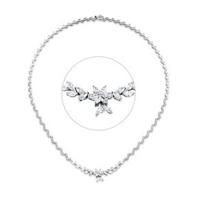 Collier aus 750 Gold Weißgold 108 Diamanten 2,65ct TW-VSI/SI L:44cm